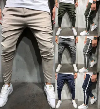 

Men Pencil Jogger Slim Fashion Pants Urban Straight Leg Trouser 2018 New Casual Solid Pants Outwear Hot M-2XL