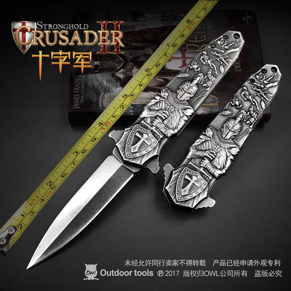 

OWL OD007 Folding Knife Custom Hunting Handmade 8Cr13MoV 59HRC Blade camping knife outdoor stainless steel knives