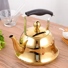 Чайник со свистком и заваркой, заварочный чайник из нержавеющей стали, чайник из розового золота для индукционной плиты, медная плита