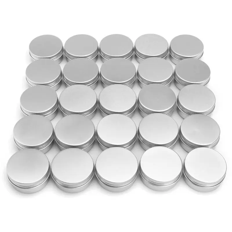 الأزياء 24 pcs 50g فارغة علب من الصفيح مربع الفضة الألومنيوم جولة برطمان كريم التجميل وعاء حالة المسمار موضوع شفة غطاء علبة بلسم 55x الأزياء 24 pcs 50g فارغة علب من الصفيح مربع الفضة الألومنيوم جولة برطمان كريم التجميل وعاء حالة المسمار موضوع شفة غطاء علبة بلسم 55x