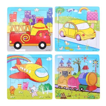 

1pc Kids 9 Parts Puzzle Educational Toy Intelligence Montessori Educational Development Wooden Toys For Children Gift