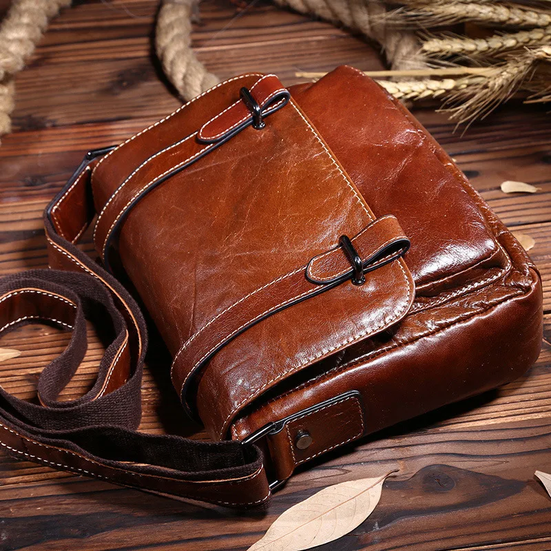 

Retro Genuine Leather Handbag Men Shoulder Bags Luxury Handbags Men Briefcases High Quality Business Messenger Bags Bolso Hombre