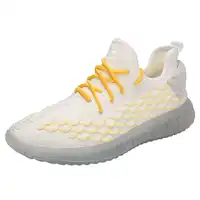 Men's summer sneakers casual Fashionoutdoor Hard-Wearing Men's shoes youth Black Yellow Orange mesh Lace-up breathable shoes