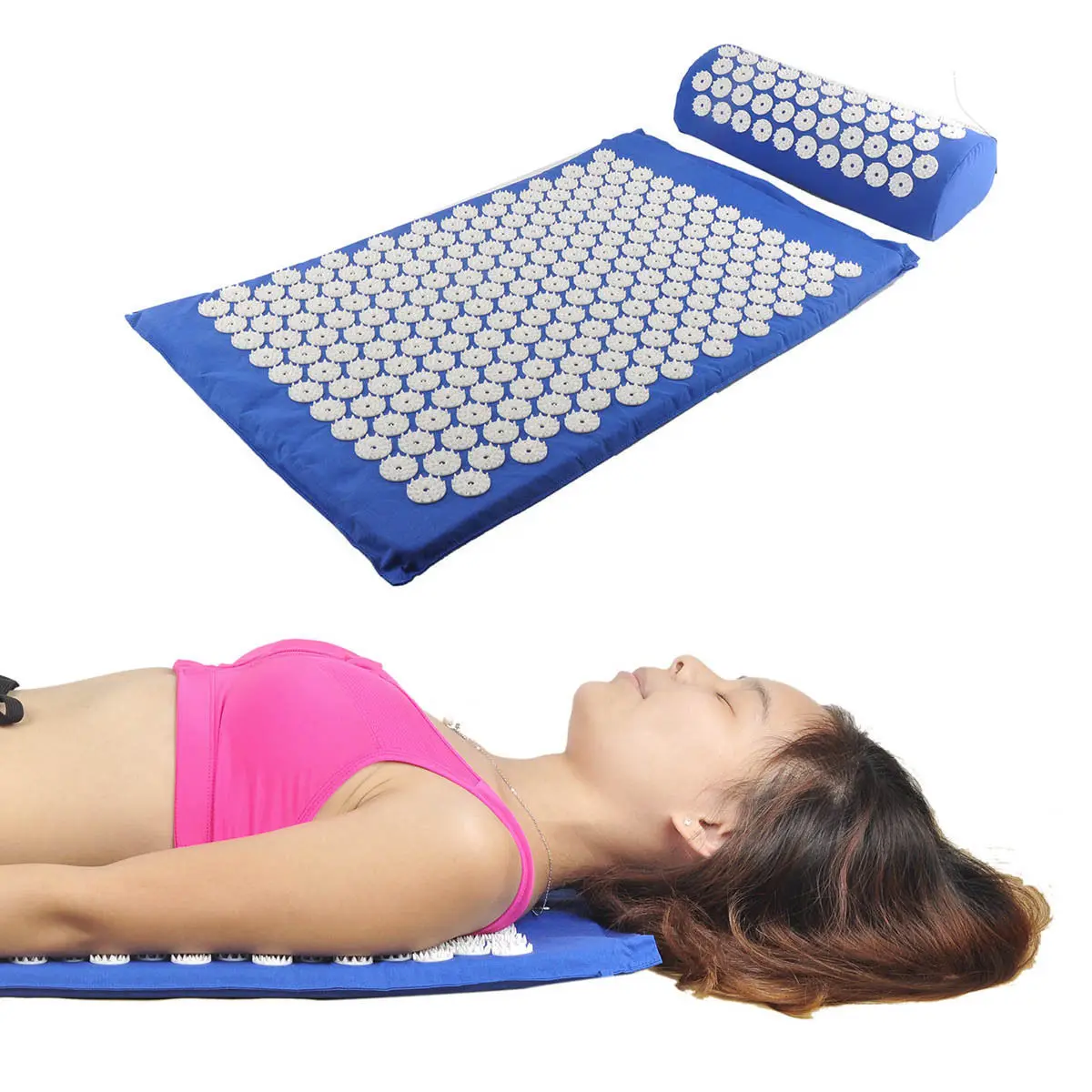 Massager Cushion Acupuncture Sets Relieve Stress Back Pain Acupressure Pillow Massage Mat Rose Spike Massage and Relaxation