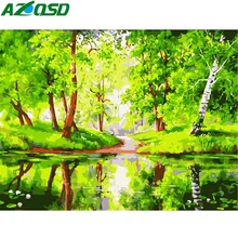 AZQSD лес DIY Современная живопись маслом по номерам картина холст лес пейзаж Искусство Ручная роспись украшение дома K041