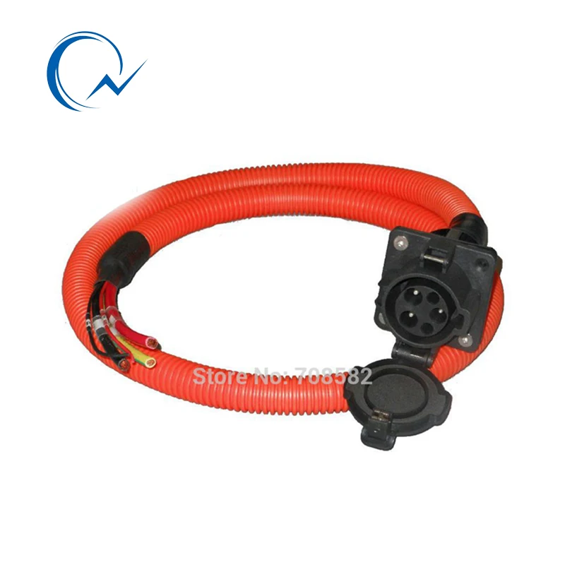 

32A SAE J1772 AC inlet/socket/connector with 1m UL/TUV cable single phase for EV/Electric Car charging