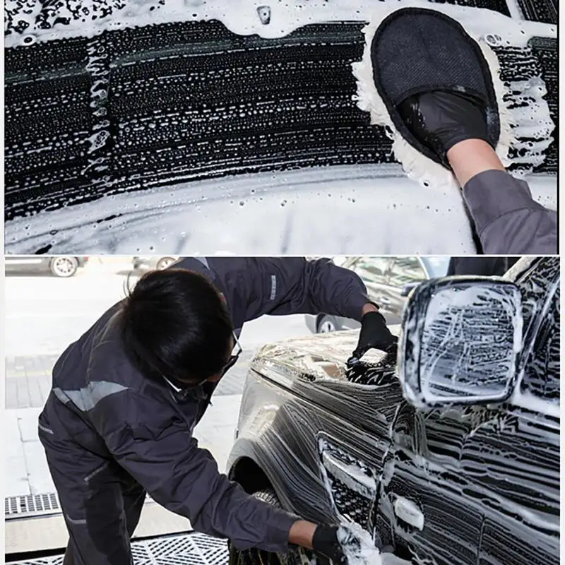 Шерстяные полировальные перчатки для чистки автомобиля, бытовая очистка автомобиля, ручная щетка, автомобильная сухая мойка, портативный очиститель для удаления ржавчины
