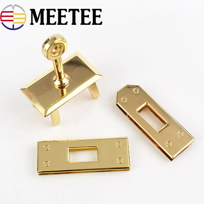 2 шт. Meetee металлическая застежка поворотный замок поворотные замки для DIY сумки ручной работы аксессуары кошелек сумочка аппаратная часть закрытие E6-15