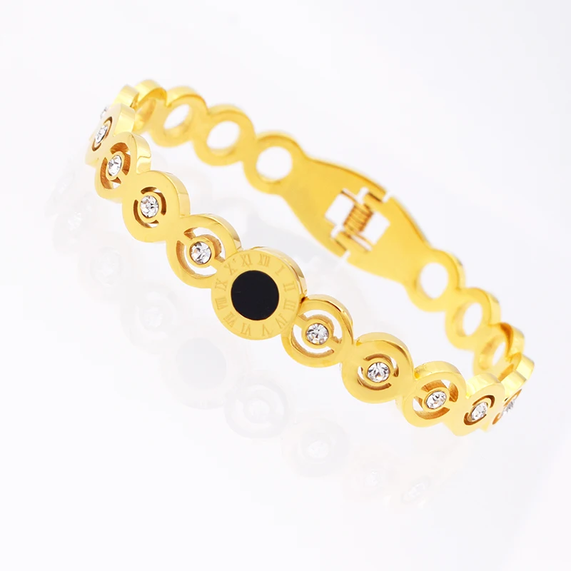 New Fashion Design Luxury Brand Bracelet Womens Stainless Steel Roman Numerals Accessories