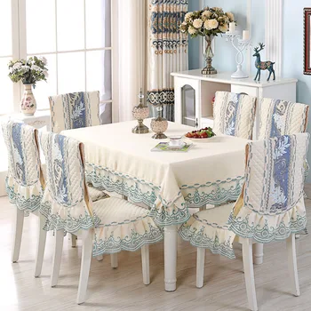 

High Quality Lace Table Cloth Chair Cover Seat Cushion Rectangle Party Banquet Wedding Decor Tablecloth Dustproof Cover 1 Pc