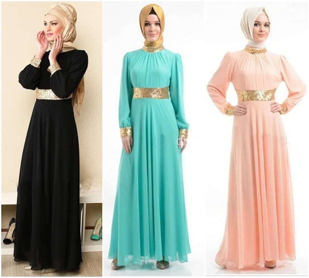 

Muslim dress Arab women's Muslim long-sleeved robes ladies bottom skirt