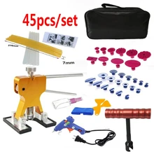 45Pcs/Set Metal Dent Lifter-Glue Puller Tab 20W Glue Machine Hail Removal Paintless Car Dent Repair Tools Kit Eu Plug