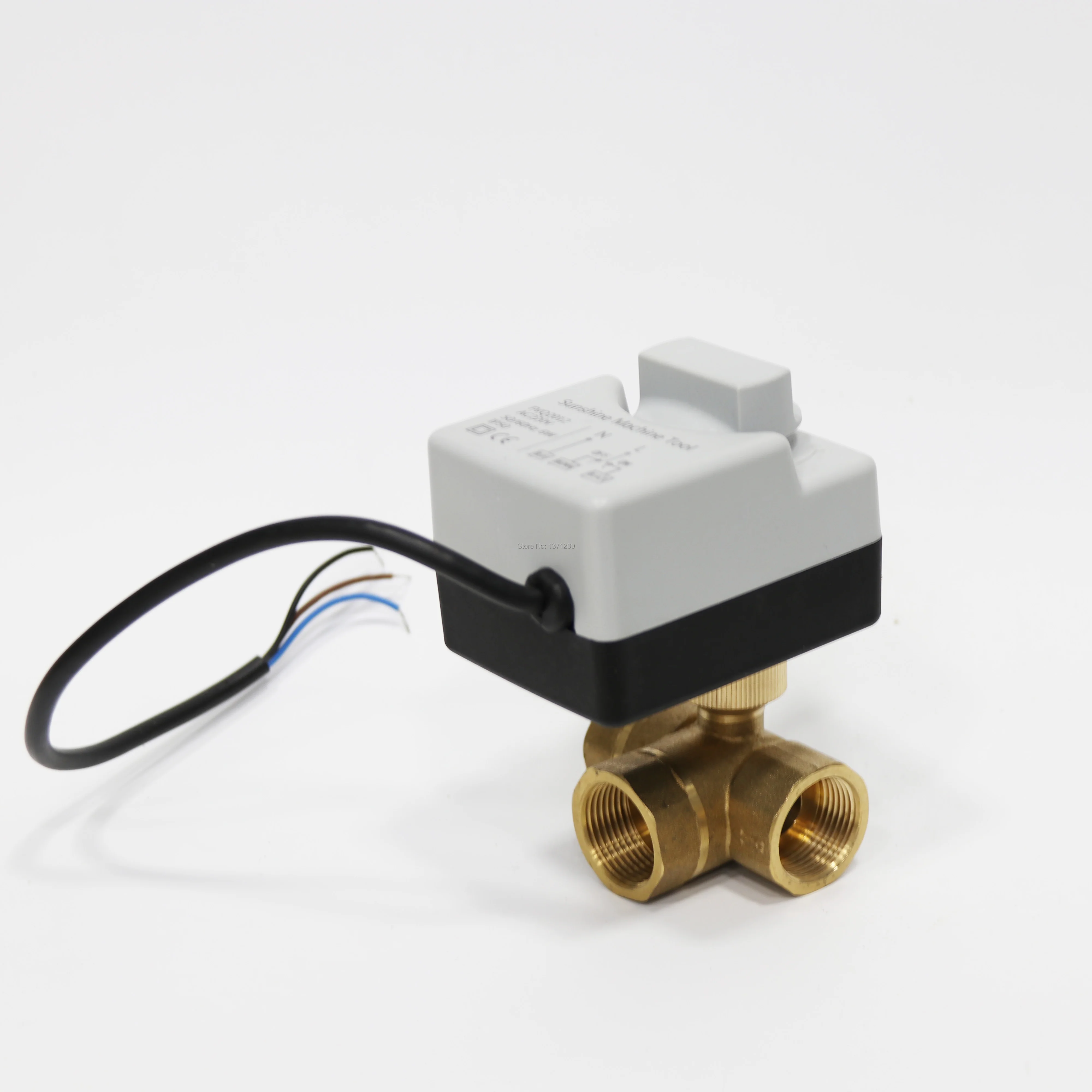 AC220V DN15 (G1/2 &quot) к DN40 (G1 1/2&quot) 3 пути провода латунный моторизованный шаровой