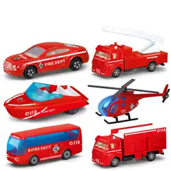 Дети Мальчики Мини скользящий сплав пожарный контроль Серия моделирование головоломка игрушка мини-модель пожарного грузовика детская
