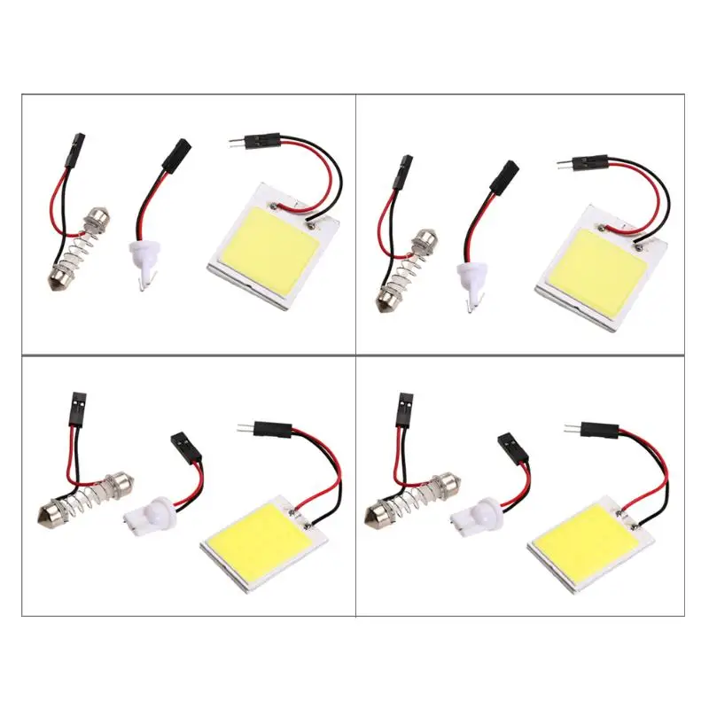 2Pcs/Lot Xenon HID Light Bulb White COB LED Car Dome Map Interior Panel Lamp 12V 5500K-6000K 24LED/48LED car styling | Автомобили и
