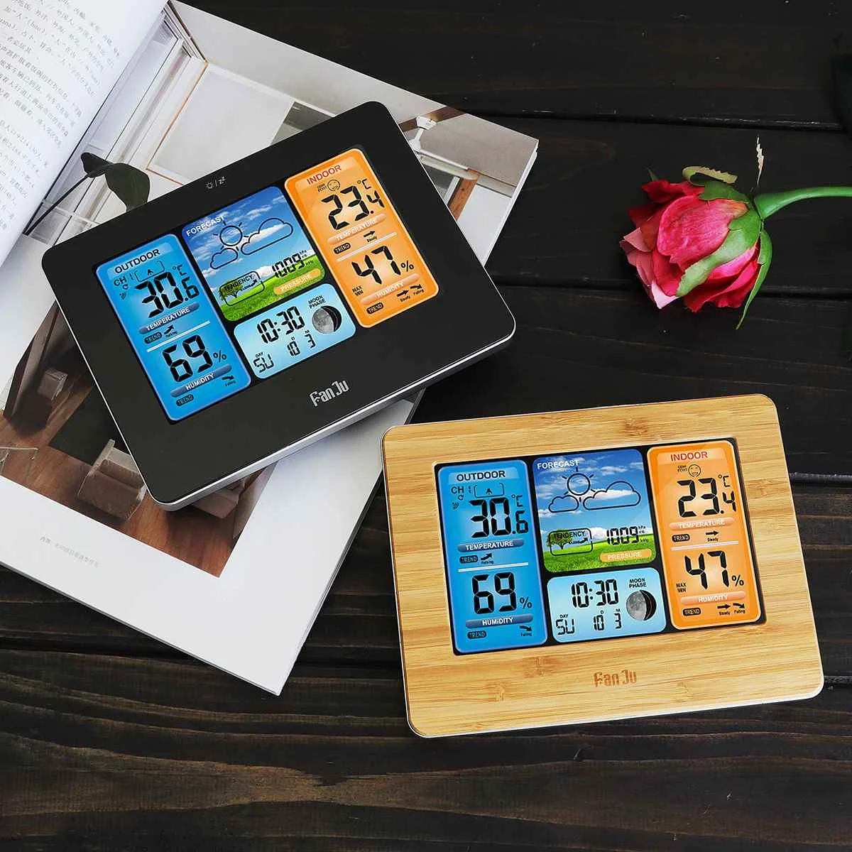 

Weather Station Wireless LCD Color Hygrometer Thermometer Barometer Sensor Wall Digital Sensor Forecast Colorful LCD Display
