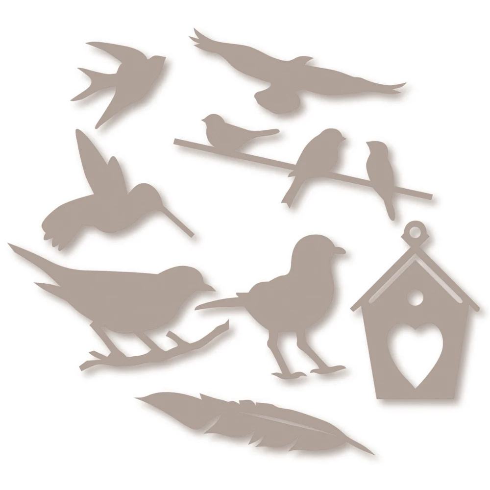 2 pieces Scrapbooking Embossing Metal Cutting Dies Craft Stamp Birds Cut Die