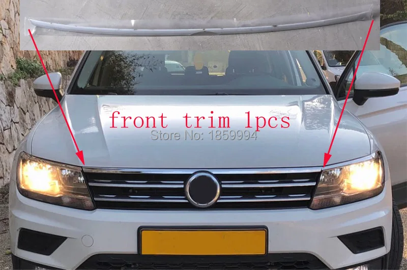 

for 2017 2018 2019 VW tiguan mk2 allspace FRONT HOOD BONNET GRILL LIP MOLDING COVER TRIM BAR GARNISH MESH