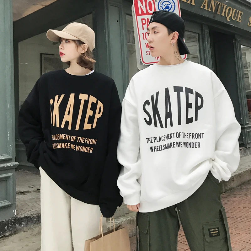 

Men's Sweatshirt19 Spring New Round Neck Loose Pullover Sleeve Stitching Men's And Women's Trend Jacket Youth Casual Men's Wear