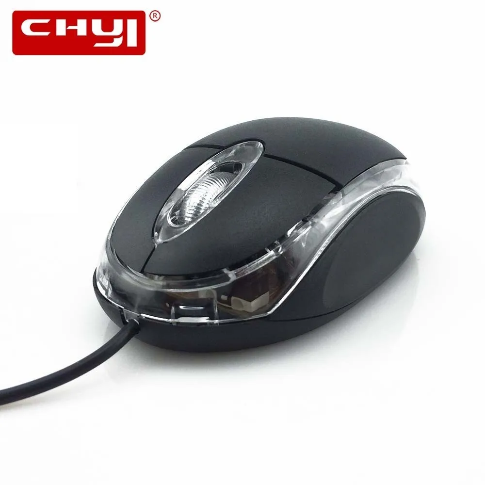 

CHYI Computer Gaming Mouse Mini Wired Optical Mause Portable Usb Cable PC Transparent 3D Gamer Mice With Red Backlit For Laptop