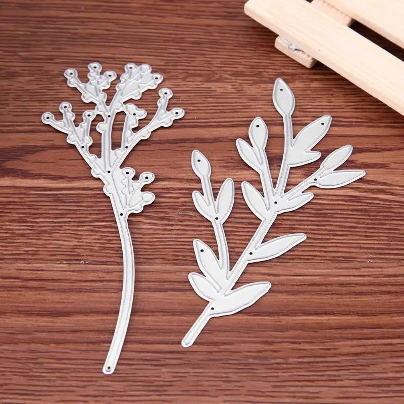  2pcs Branches DIY Metal Cutting Dies Scrapbooking Album Photo Decorative Embossing Crafts Paper Car - 32976402160