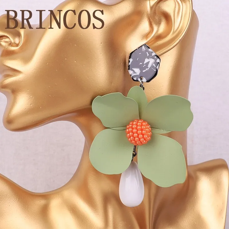 

Big earrings flower gold personality party bohemian style ladies jewelry fashion statement long retro explosion geometry 2019 cc