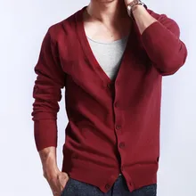 Мужской вязаный кардиган модный кашемировый шерстяной Повседневный тонкий свитер с v-образным вырезом удобные тонкие вязаные жакеты размера плюс мужские