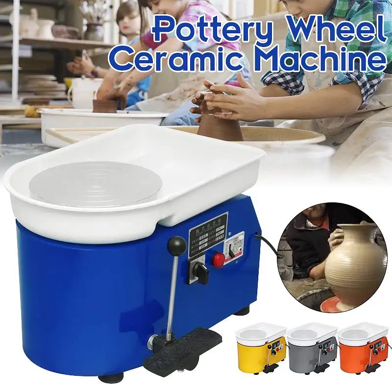 

Turnable Pottery Wheel Machine 25cm 220V 350W Hand-cranked + pedal control Ceramic Work Clay Art With Mobile Smooth Low Noise