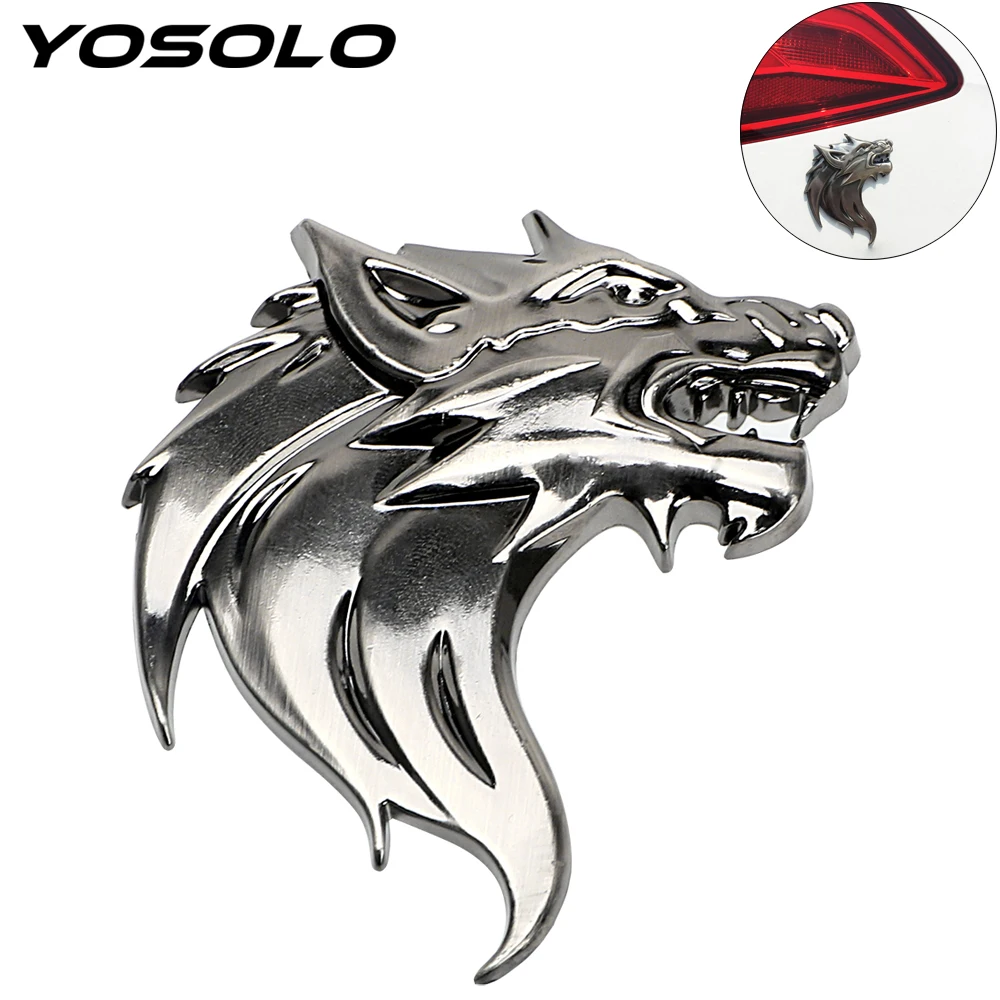 YOSOLO 3D металлический Волк Наклейка на машину, мотоцикл авто украшение эмблема значок голова наклейка