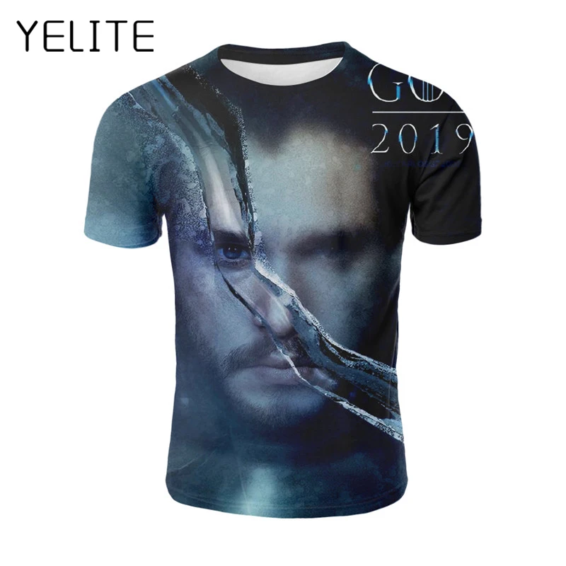 YELITE Игра престолов футболка Старк 2019 новая ночной король и дракон мать