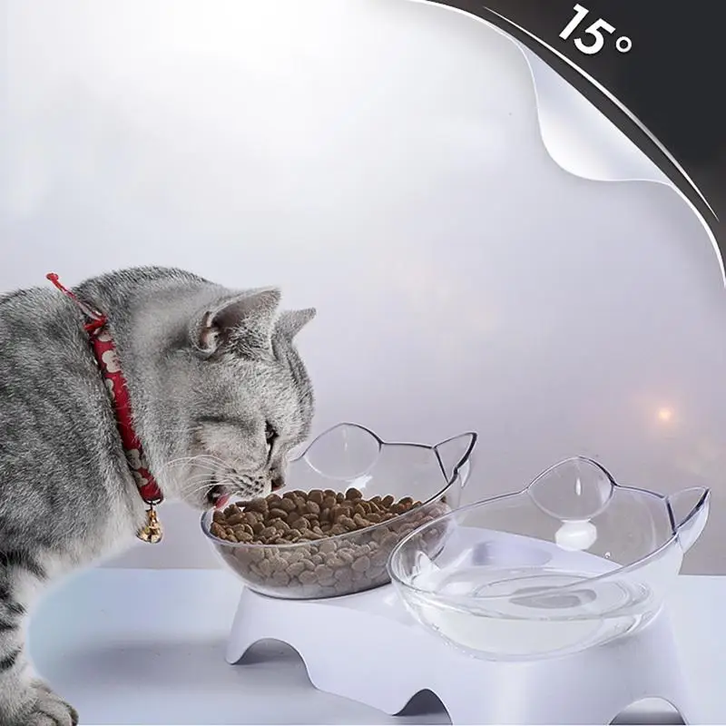 Кошечки в форме кошачьих ушей косая миска двойные миски питьевой фонтан