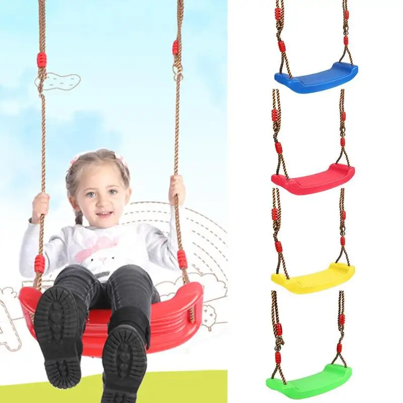 Plastic Garden Swing Kids Hanging Seat Toys with Height Adjustable Ropes Indoor Outdoor Toys Rainbow Curved Board Swing Chair Plastic Garden Swing Kids Hanging Seat Toys with Height Adjustable Ropes Indoor Outdoor Toys Rainbow Curved Board Swing Chair