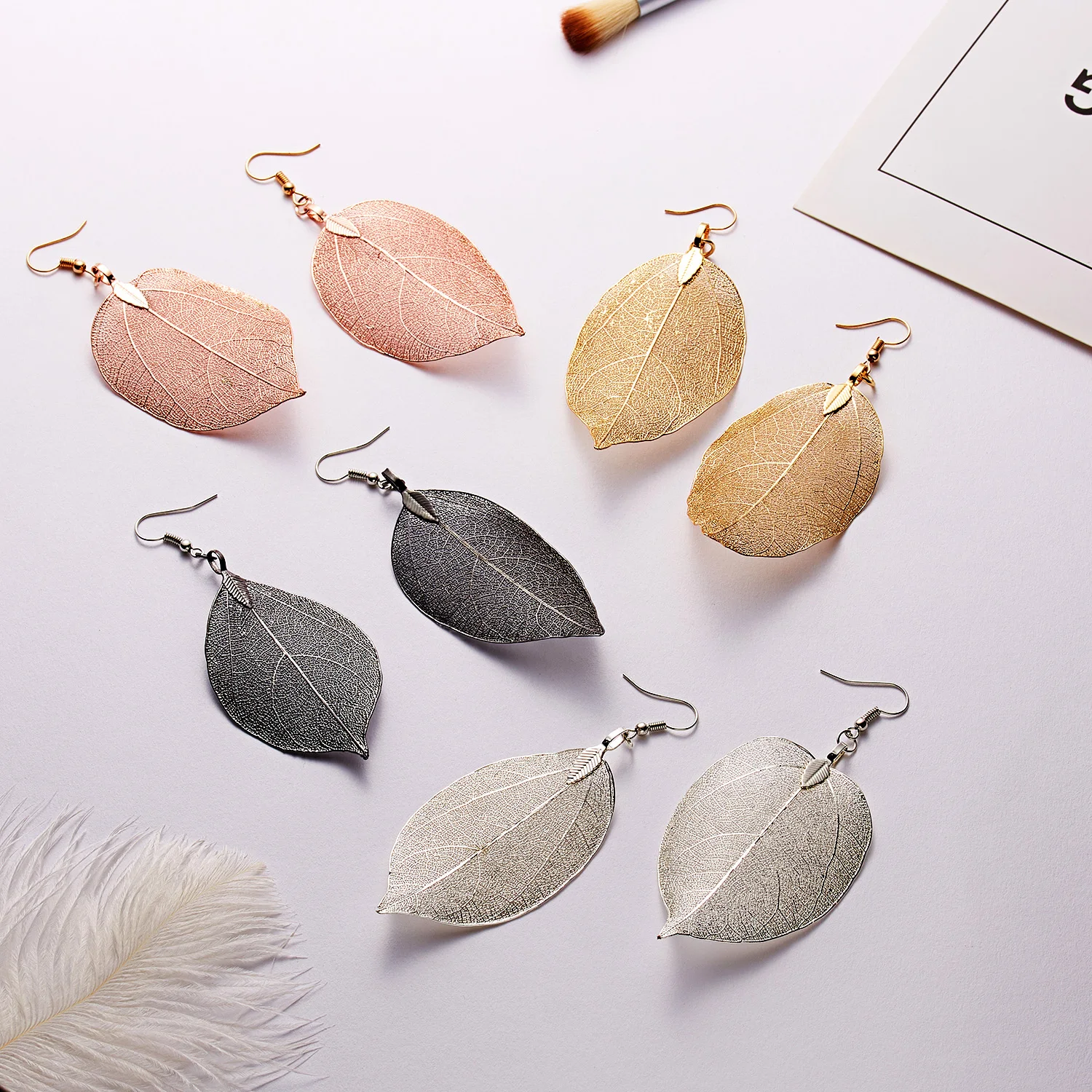 

XINYAO 2019 Irregular Metal Natural Real Leaf Drop Earrings For Women Bohemian Long Earring Big Statement Earrings Jewelry Gift