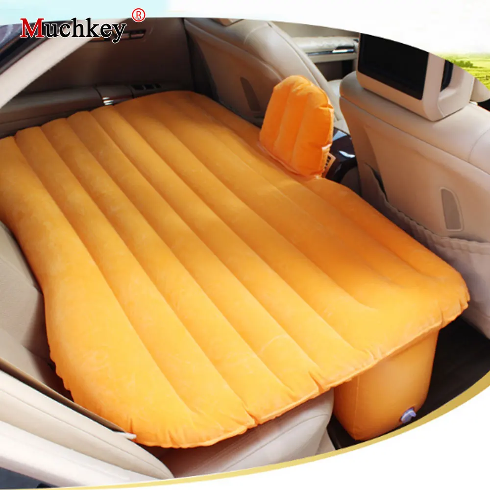 

Car Seat Cover Back Set Air Inflatable Bed Universal Auto Mattress Outdoor Travel Soft Bedding Cover Air Pump Pillow Accessory