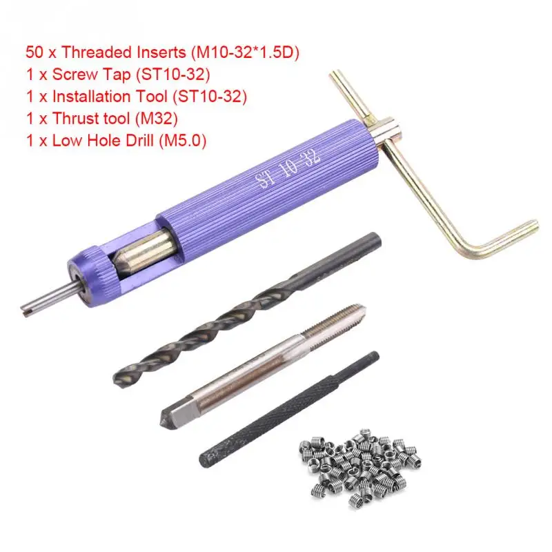50pcs M6 M10 Coiled Wire Helical Screw Thread Repair Inserts Install