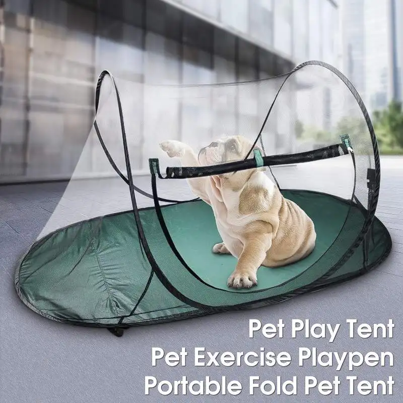 

Portable Pet Dog Cat Outdoor Folding Tent Camping Mesh Playpen Fun Carry bag Playpen Puppy Kennel Fence Outdoor Supplies