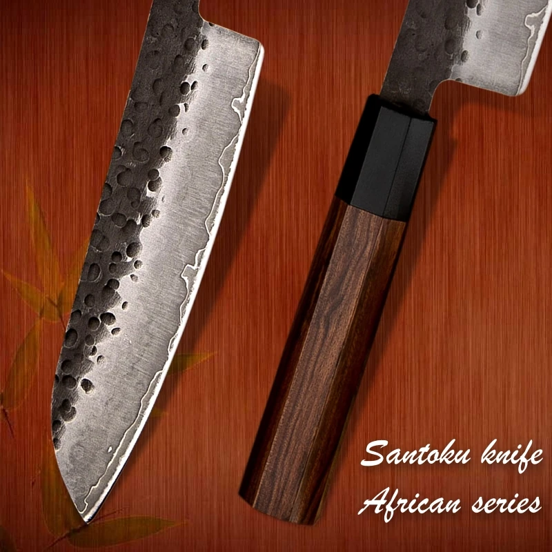 Нож Santoku ручной работы японский шеф нож из высокоуглеродистого пластика AUS10 7