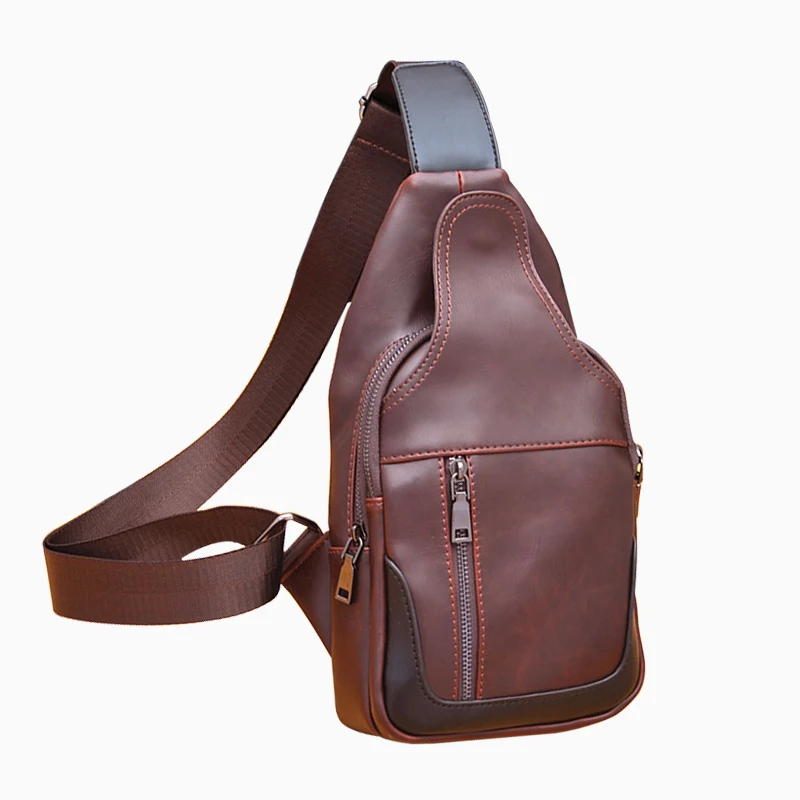 

New Brand Design Genuine Leather Bag Chest Pack Men Messenger Bags Shoulder Bags Bolsa Masculina Male