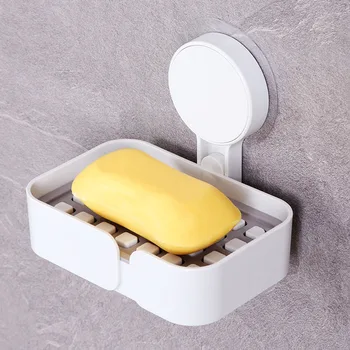 

Drain Soap Box Sponge Holder Simplicity Vacuum Suction Rustproof Waterproof Tool Free for Bathroom Kitchen