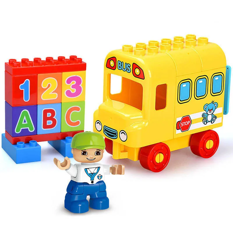 Large Size Building Blocks Figures Fruit Enlighten DIY Bricks Trucks Toys For Children Gift Compatible Legoed Duploe City Block