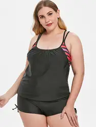 Wipalo для женщин; большие размеры в полоску панель Racerback плавание комплект женский спортивный стиль ванный повседневное Летняя Пляжная ОД