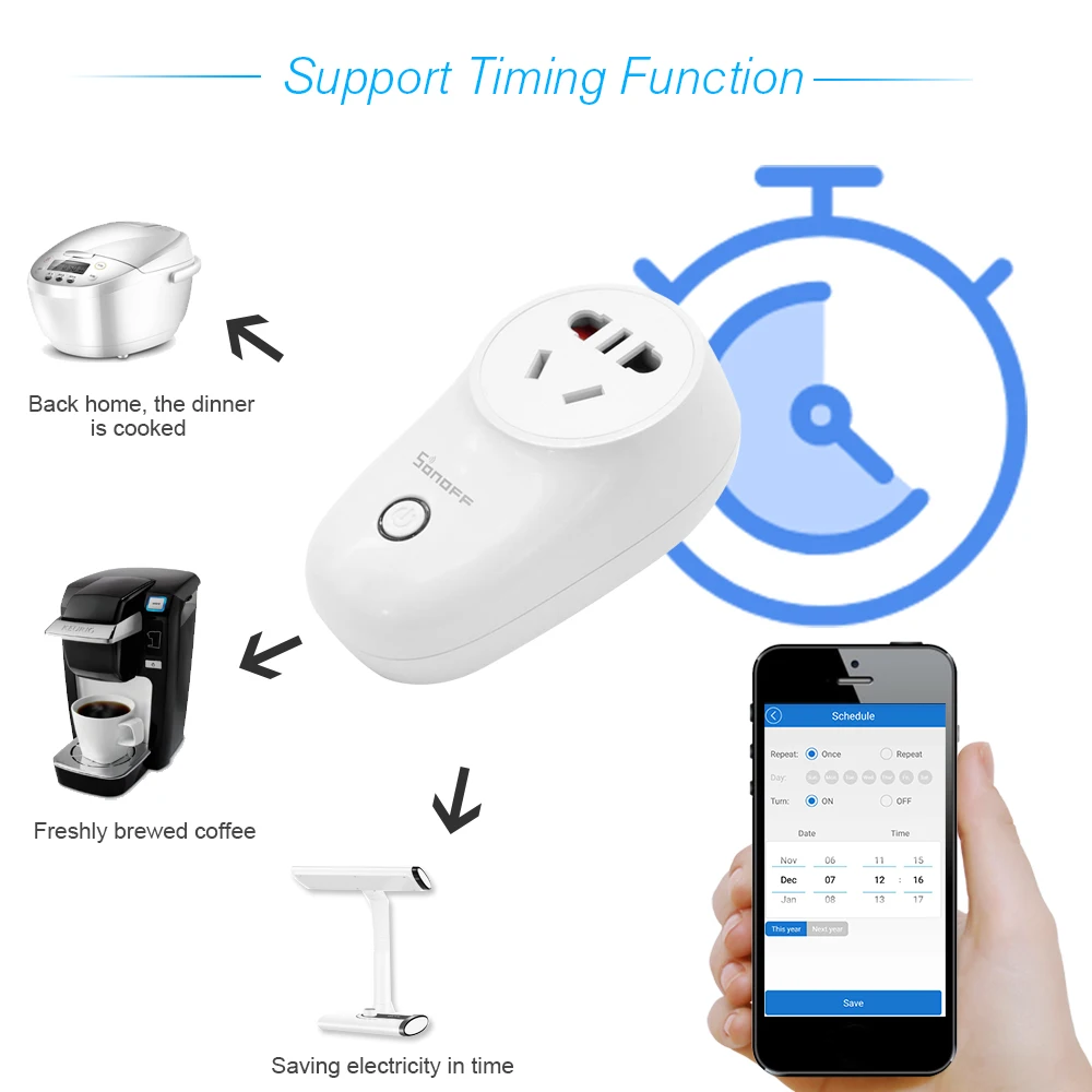 Умная Беспроводная розетка SONOFF S26 ITEAD с поддержкой Wi Fi 3 шт./лот|Смарт-гаджеты| |