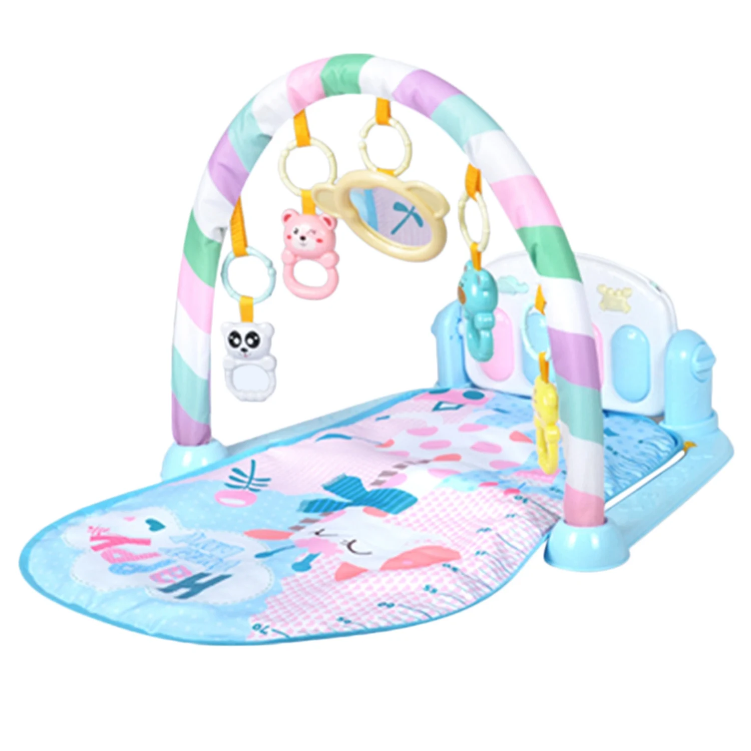 

FBIL-Baby Play Mat Fitness Bodybuilding Frame Pedal Piano Music Carpet Blanket Kick Play Lay Sit Toy