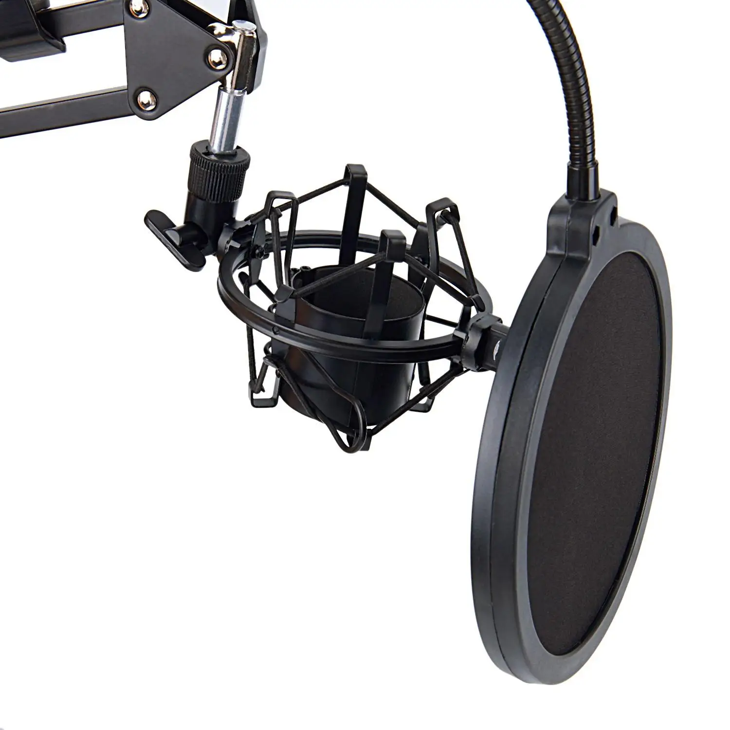  NB-35 Microphone Scissor Arm Stand and Table Mounting Clamp&NW Filter Windscreen Shield & Metal Mou