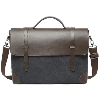 

Vintage Men Business Briefcase Bag High Quality Canvas Laptop Crossbody Bag For Male Boys Teens Messenger Bag Tote