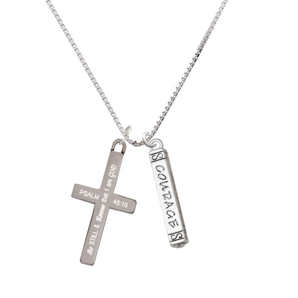 Courage Strength Wisdom Honesty - Bar Be Still and Know Cross Necklace | Украшения и аксессуары