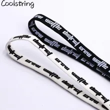 Coolstring Double-sided Screen Printing Waffle District Crew Laces Beige Black Authentic Sports Shoelace Clothing Accessories