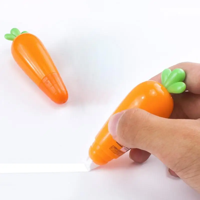 Портативный мини-морковь форма пластиковые канцелярские белые ленты студент школы канцелярские принадлежности коррекции ленты #0117