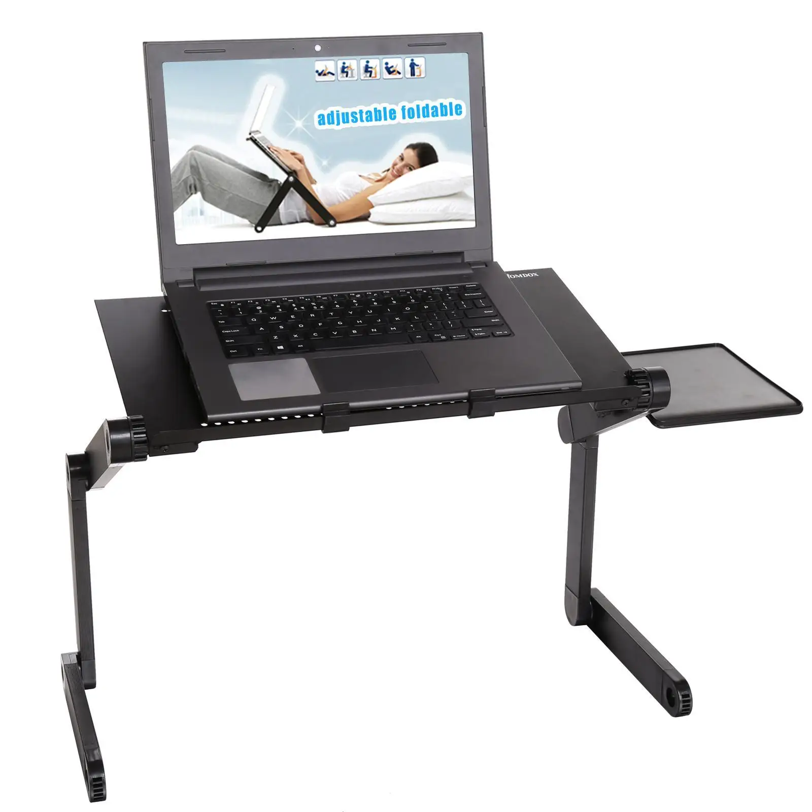 

Homdox 360 Computer Degree Adjustable Foldable Laptop Notebook Desk Table Stand With Mouse Board User Manual from 45 490mm Black