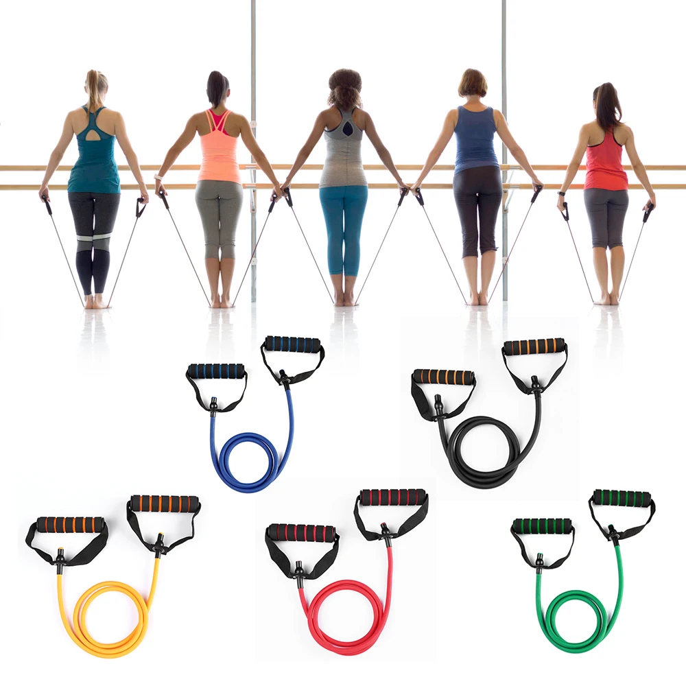 120cm Elastic Resistance Bands Yoga Pull Rope Fitness Equipment Workout